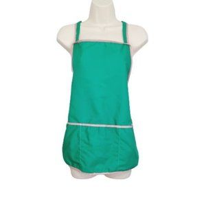 New Fabric Kitchen Apron with Pockets One Size Green Color Adjustable Lace